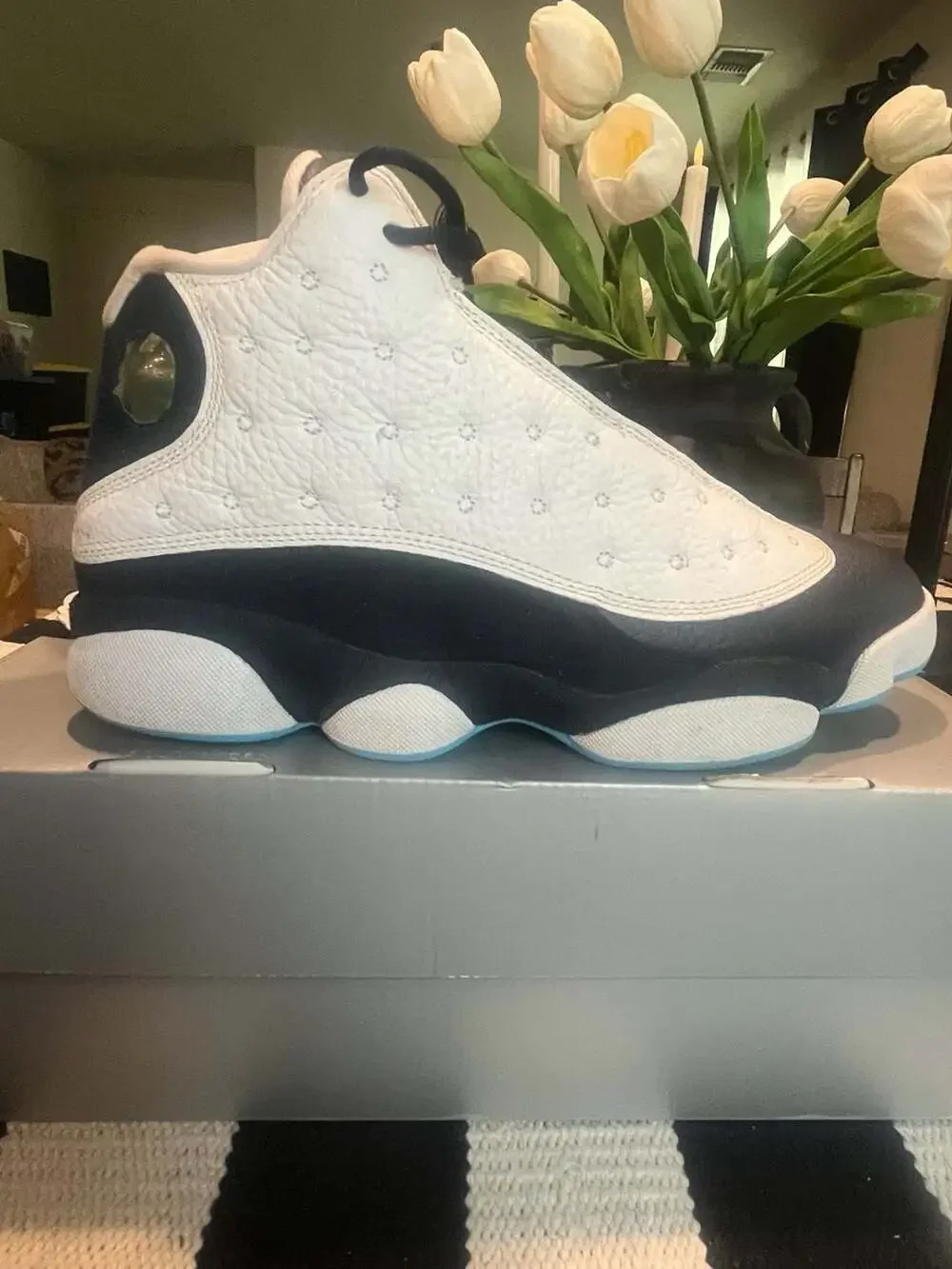 Air Jordan 13 Retro 'Obsidian' White/Dark Powder Blue